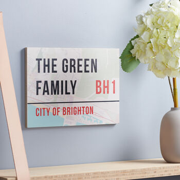 Personalised Birch Ply Map Street Sign, 2 of 4