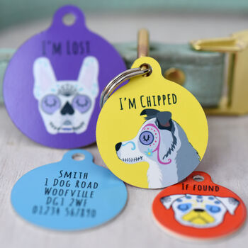 Day Of The Dead Halloween Dog ID Tag, 10 of 12