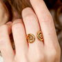 Stainless Steel Swirl Adjustable Ring In Gold Plating, thumbnail 1 of 3