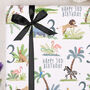 Three Sheets Of 3rd Birthday Safari Wrapping Paper, thumbnail 1 of 2