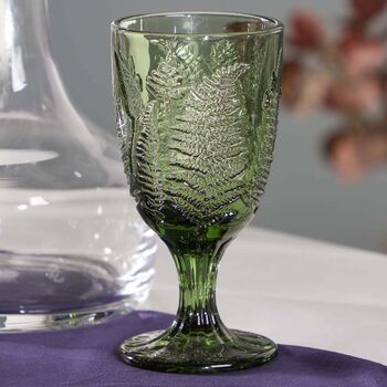 Set Of Four Exotic Embossed Wine Goblets, 4 of 5