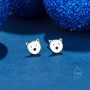 Sterling Silver Polar Bear Stud Earrings, thumbnail 4 of 11