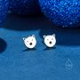 Sterling Silver Polar Bear Stud Earrings, thumbnail 4 of 12