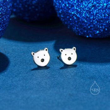 Sterling Silver Polar Bear Stud Earrings, 4 of 11