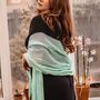 Aquamarine Viscose Metallic Wrap Scarf, thumbnail 1 of 5