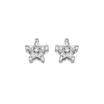 Mini 9ct White Gold Diamond Star Stud Earrings, 4 of 8