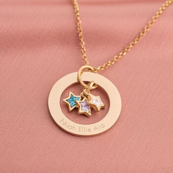 Family Eternal Ring And Star Birthstone Necklace, 4 of 11
