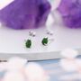 Genuine Jade Pear Stud Earrings In Sterling Silver, thumbnail 3 of 11
