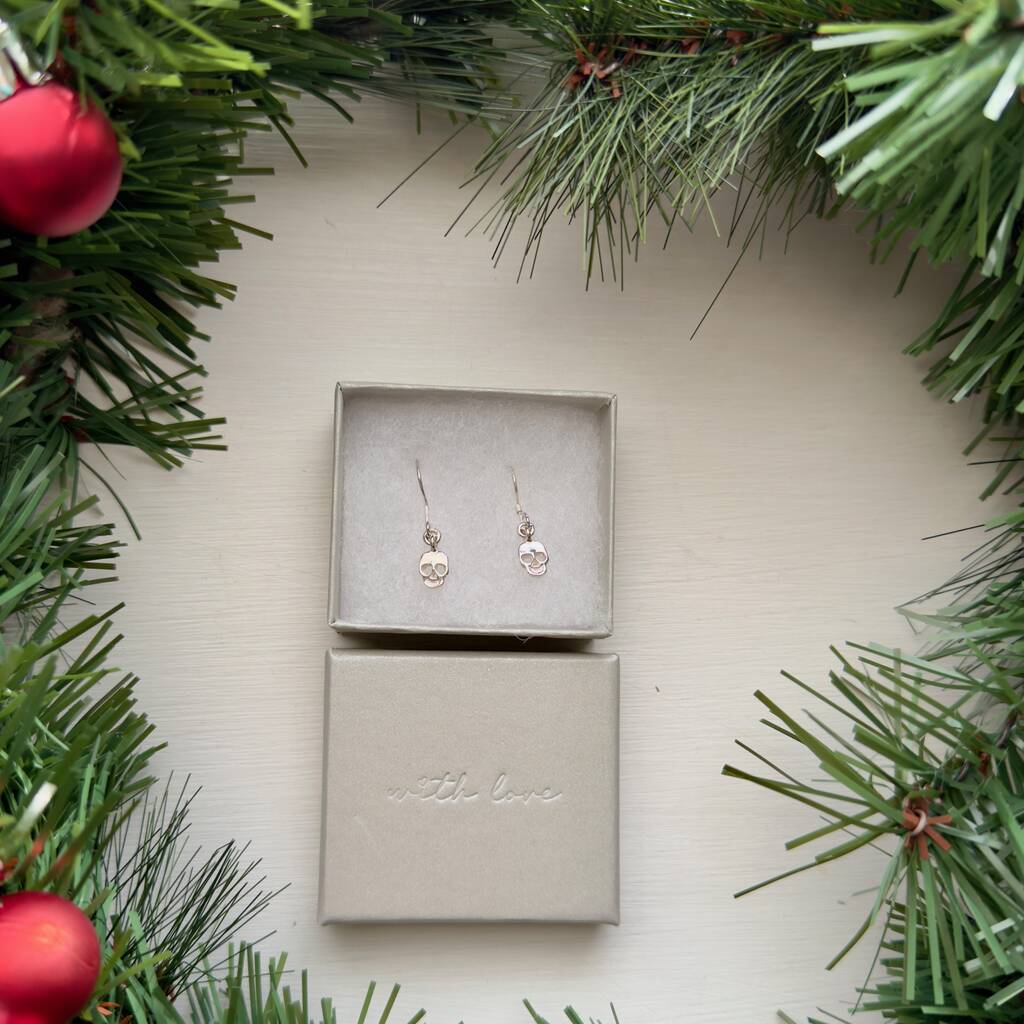 Skull Earrings In Sterling Silver, 1 of 5