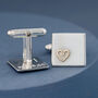 Personalised Wedding Cufflinks. Gold Heart Cufflinks, thumbnail 2 of 9
