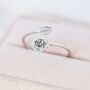 Adjustable Rose Wrap Ring In Sterling Silver, thumbnail 7 of 10