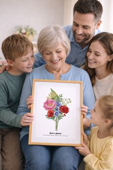 Personalised Birth Flower Grandma's Bunch Print, 4 of 10