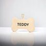 Personalised Handcrafted Solid Brass Dog Bone Name Tag, thumbnail 2 of 3