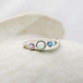 Dainty Three Opal Ring, 5 of 9