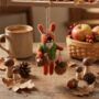 Handmade Felt Fungi Forager Squirrel Hanging Decoration, thumbnail 2 of 3