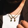Mini Gold Tigers Eye Gemstone Pendant Necklace For Men, thumbnail 11 of 12