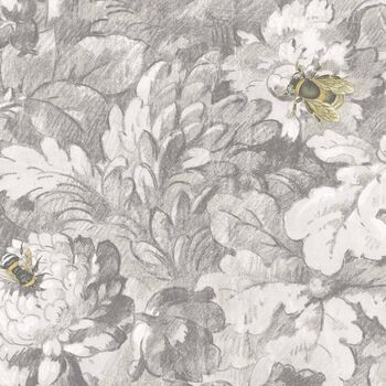 Busy Bee Grey Wallpaper, 3 of 6