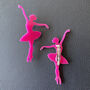 Pink Ballerina Glitter Acrylic Brooch, thumbnail 2 of 3