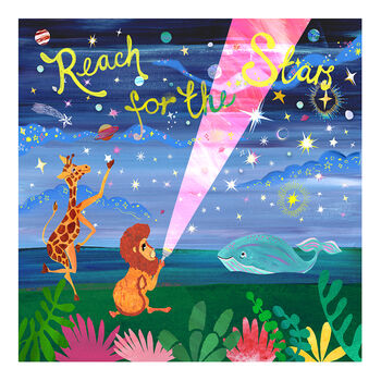 Safari Animal Starry Night Children's Print, 2 of 7