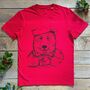 Christmas Dinner Bear, Men's Organic T Shirt, thumbnail 1 of 5