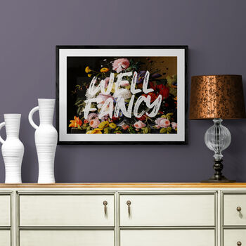 Well Fancy Floral Quote Typography Wall Art Print, 3 of 4