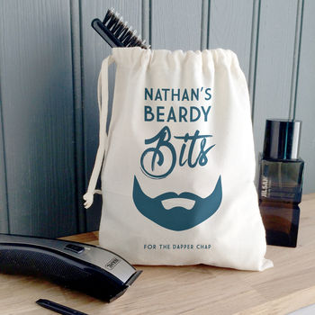 Men's Personalised 'Beardy Bits' Canvas Bag, 3 of 7