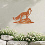 Standing Fox Metal Wall Art For Garden, Animal Decor Gift, thumbnail 1 of 10