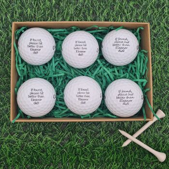 Six Personalised Golf Balls. Four Brands To Choose From. Any Logo, Photo Or Text. Free Gift Box, 5 of 12