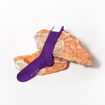 Luxury Cotton Socks Gift Box In Purple, 3 of 5