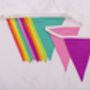 Washable Cotton Rainbow Coloured Bunting 14 Flags, thumbnail 4 of 5