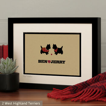 One Or Two West Highland Terriers Personalised Print, 10 of 12