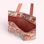 Pink And Orange Floral Quilted Cotton Tote Bag, thumbnail 3 of 4