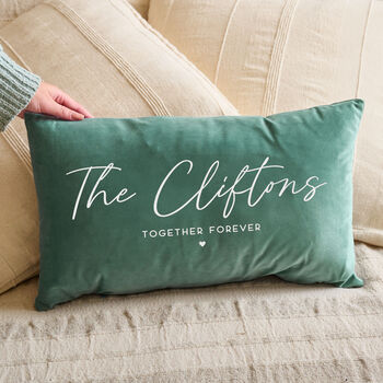 Personalised Couples Velvet Cushion, 3 of 5