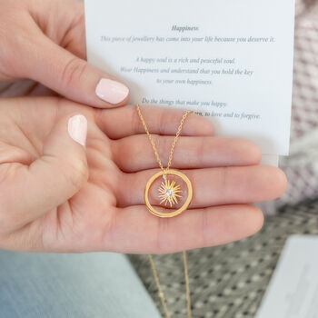 Sunshine Necklace With Happiness Circle And Message, 4 of 9