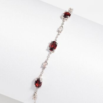 Garnet Bracelet In Sterling Silver And Gold, 3 of 12