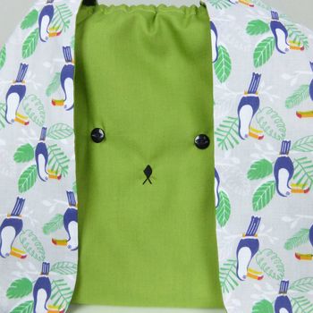 Bunny Rabbit Lunch Bag Toucan And Exotic Palm Print, 6 of 8