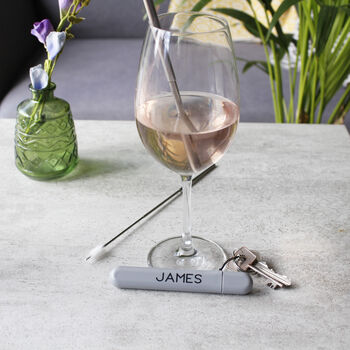 Personalised Eco Friendly Metal Straw Keyring For Him, 6 of 10