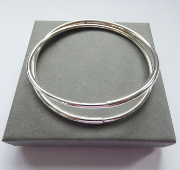 Double Silver Bangle By alisonbaxterjewellery | notonthehighstreet.com