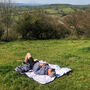 Mendips And Glastonbury Family Pacmat Picnic Blanket, thumbnail 5 of 12