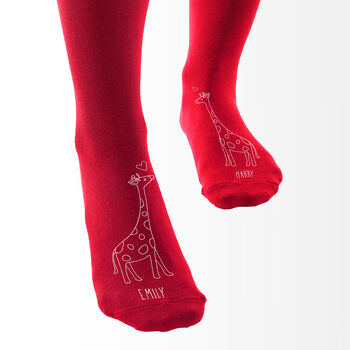 Personalised Valentine's Giraffe Heart Socks, 3 of 3