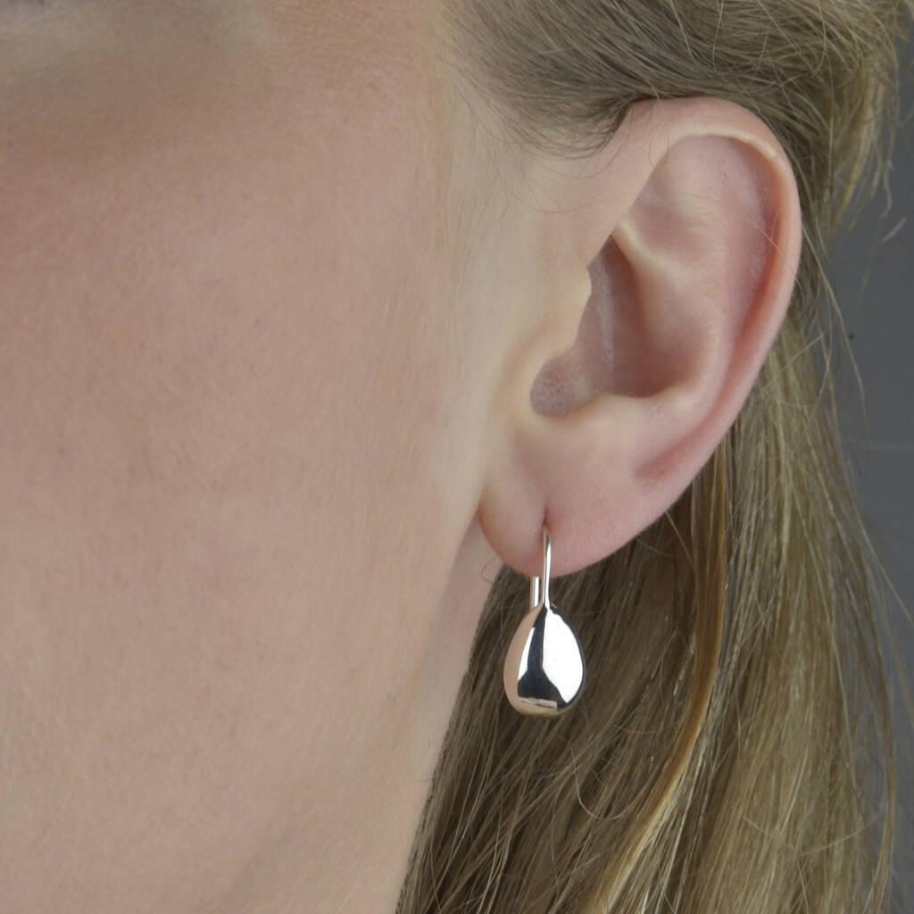 Sterling Silver Teardrop Earrings By The London Earring Company
