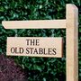 Engraved Oak Hanging Sign With Post, thumbnail 3 of 4