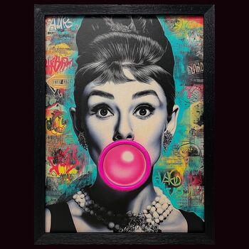 Audrey Hepburn Framed Neon Wall Art 12x16”, 2 of 2