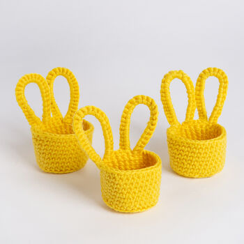Bunny Egg Cup Trio Easy Crochet Kit, 2 of 9