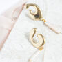 Mismatched Brass Earrings With Pearls, thumbnail 1 of 3