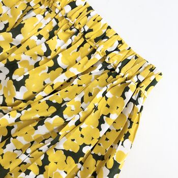 Yellow Floral Printed Cotton Midi Skirt, 6 of 7