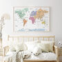 Educational Illustrated Kids World Map Pastels, thumbnail 3 of 6