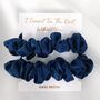 I Cannot Tie The Know Without You Bridesmaid Scrunchies Navy, thumbnail 1 of 3