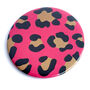 Wild Cat Leopard Print Pink Handbag Mirror And Pouch, thumbnail 9 of 10
