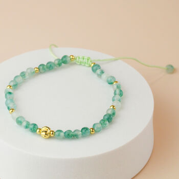Green Crystal And Gold Beaded Bracelet, 2 of 3